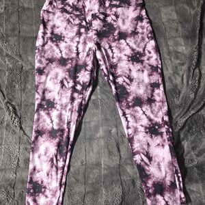 2x Tie-Dye Pink & Black Leggings
